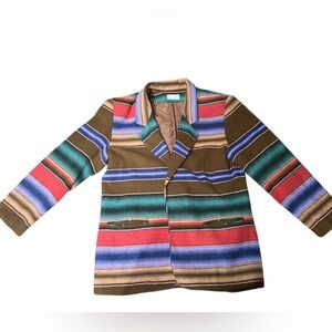 Vintage 90s Ivy Club Classics Western Striped Jacket Women’s Small